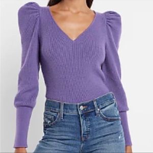 NWT Express Lavender Puff Sleeve Sweater